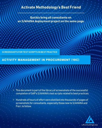 SAP ACTIVITY MANAGEMENT IN PROCUREMENT (19C)