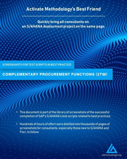 SAP COMPLEMENTARY PROCUREMENT FUNCTIONS (2TW)